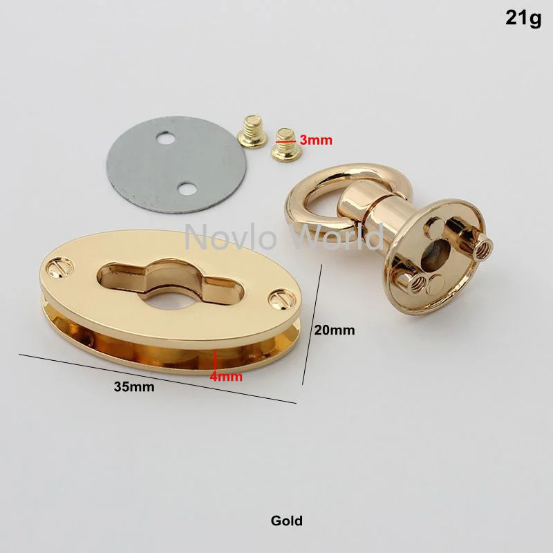2-10pcs 4 colors 35*20mm Oval Flip Lock In Screws For Bag Closure Suitcase Locks DIY Replacement Purse Closure Clasp Accessories