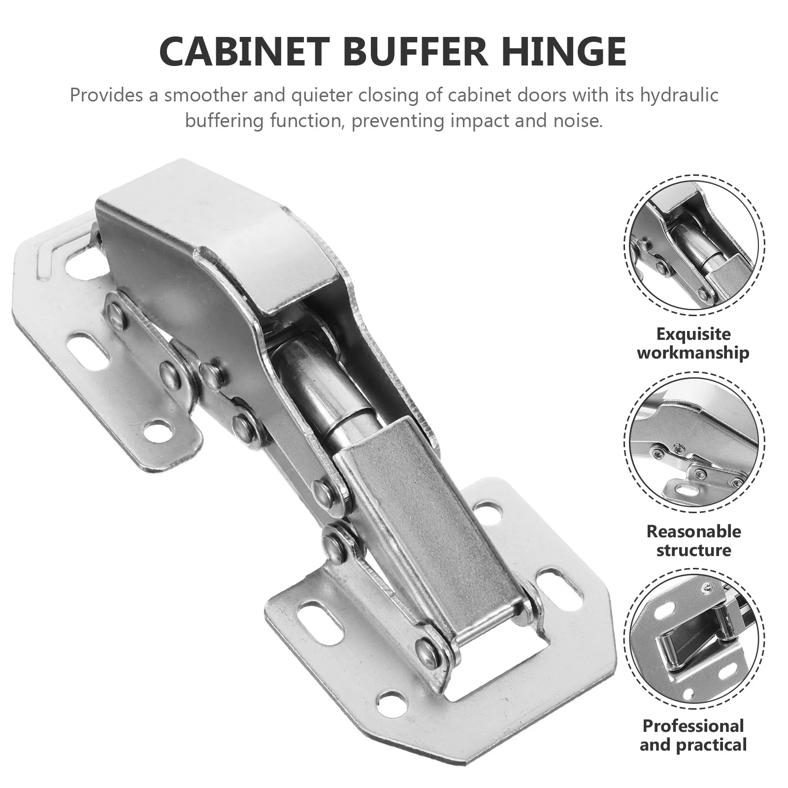 

Thickened Hydraulic Cabinet Hinge Smooth Silent Close Reinforced Design Easy Install Rust Resistant Internal Door Hinges