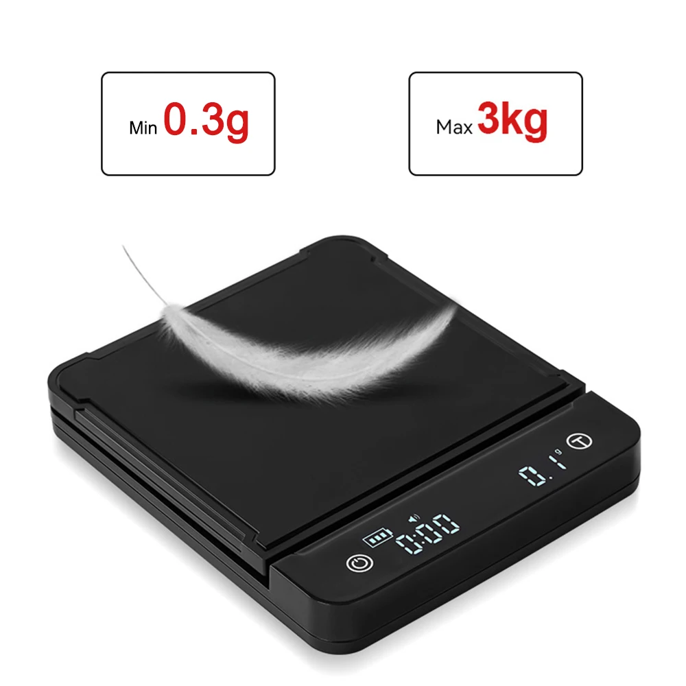 Electronic Coffee Scale 3kg 0.1g with Timer Kitchen Scales Kitchen Accessories For Food Balance Weighing Digital LCD