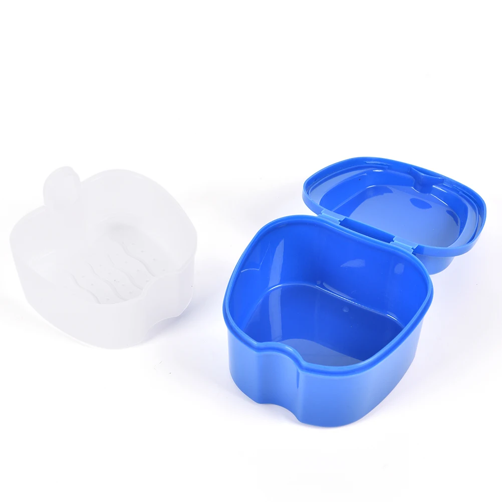 40Types Denture Bath Box Organizer False Teeth Storage Box With Hanging Net Container Cleaning Teeth Case Artificial Tooth Box