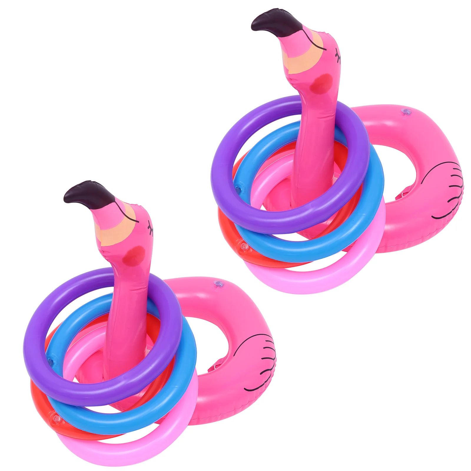 

2 Sets Kid Pools Inflatable Summer Water Toy Ferrule Toys Funny Ring Throwing Flamingo Tossing Banquet Beach