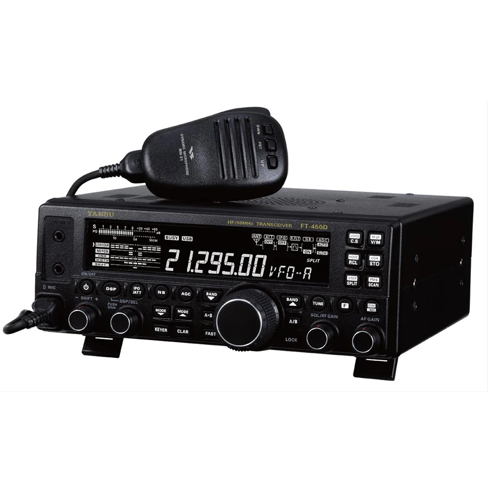 FT-450D Yaesu 100W All Mode HF/50 MHz Base Transceivers with IF/DSP Shortwave LCD Display Built-in Antenna Tuning System
