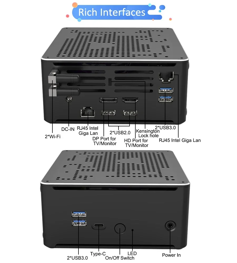 パワフルミニPCコンピューター 第10世代 Core i9-10880H 64GB DDR4 MME オフィス向けポータブルデスクトップコンピューター 組み込み型ミニPC