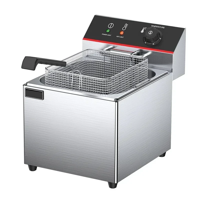 French fry machine single tank large capacity electric fryer electric fryer desktop 220v electric fryer fried chicken hamburger