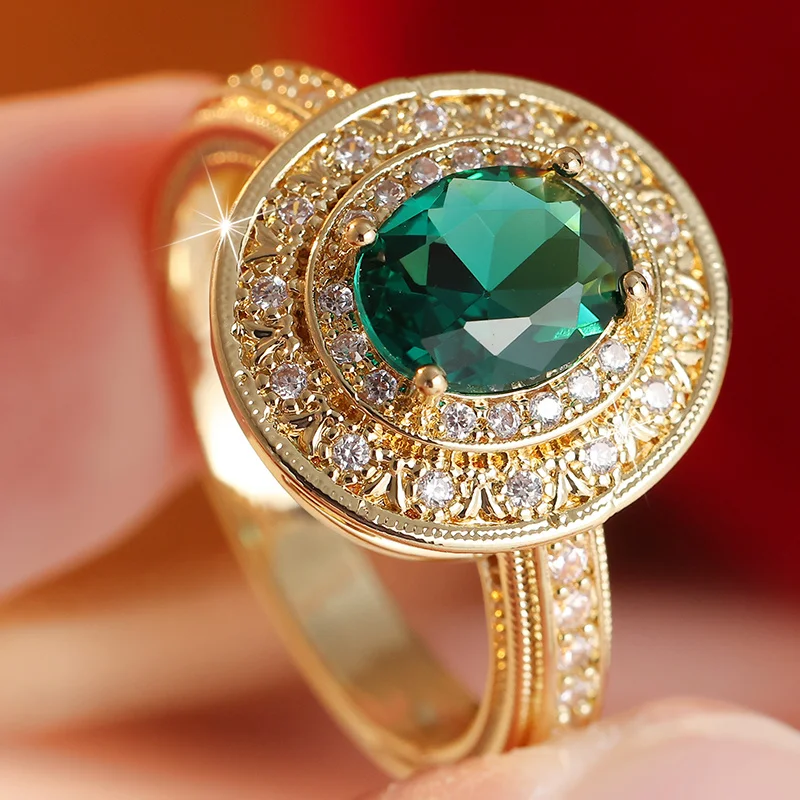 Damenring im Palast-Stil, Vintage-Ring, mehrschichtig, mit synthetischem Zirkon eingelegt, exquisiter Luxusring, eleganter Bankettschmuck