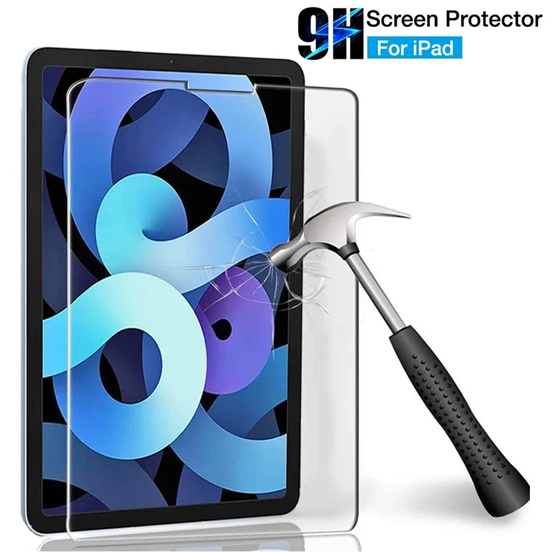 1pcs 9H Tempered Glass For iPad 10th Gen Pro 11 12.9 Air 5 4 10.9 Pro 9.7 Mini 6 Full Screen Protector For iPad 10.2 7th 8th 9th