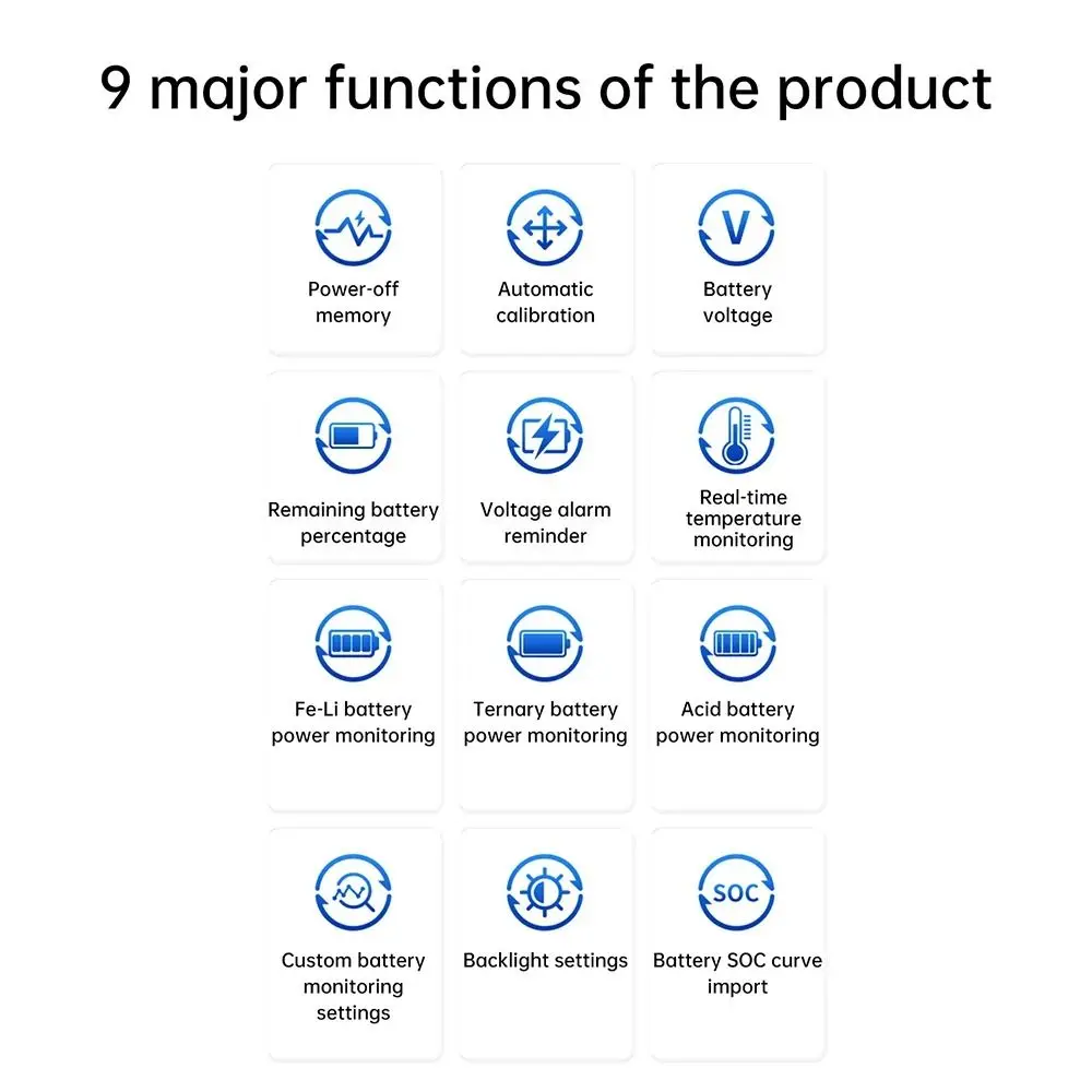 

1 шт., измеритель электроэнергии с ЖК-экраном LiFePO4, свинцово-кислотная литиевая батарея с сигнализацией температуры, индикатор емкости батареи DC8-100V