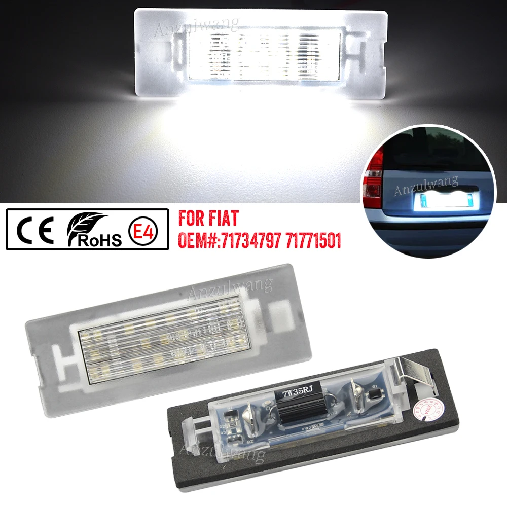 New LED Number Plate Light For FIAT Panda MK4 312 319 2012 License Plate Light For FIAT Panda MK3 Type 169 Number Backlight Lamp