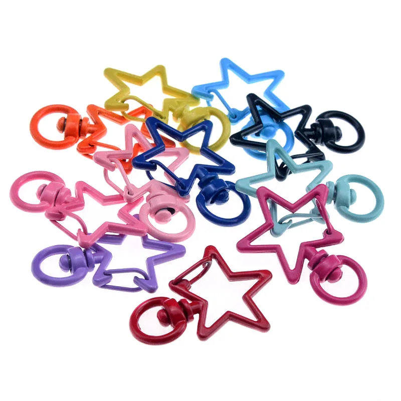 5-20Pcs/Lot Keychain Rotatable Keychains Swivel Lobster Clasp Buckle Hook Metal Key Chains For Clothing Bag Charm Accessories