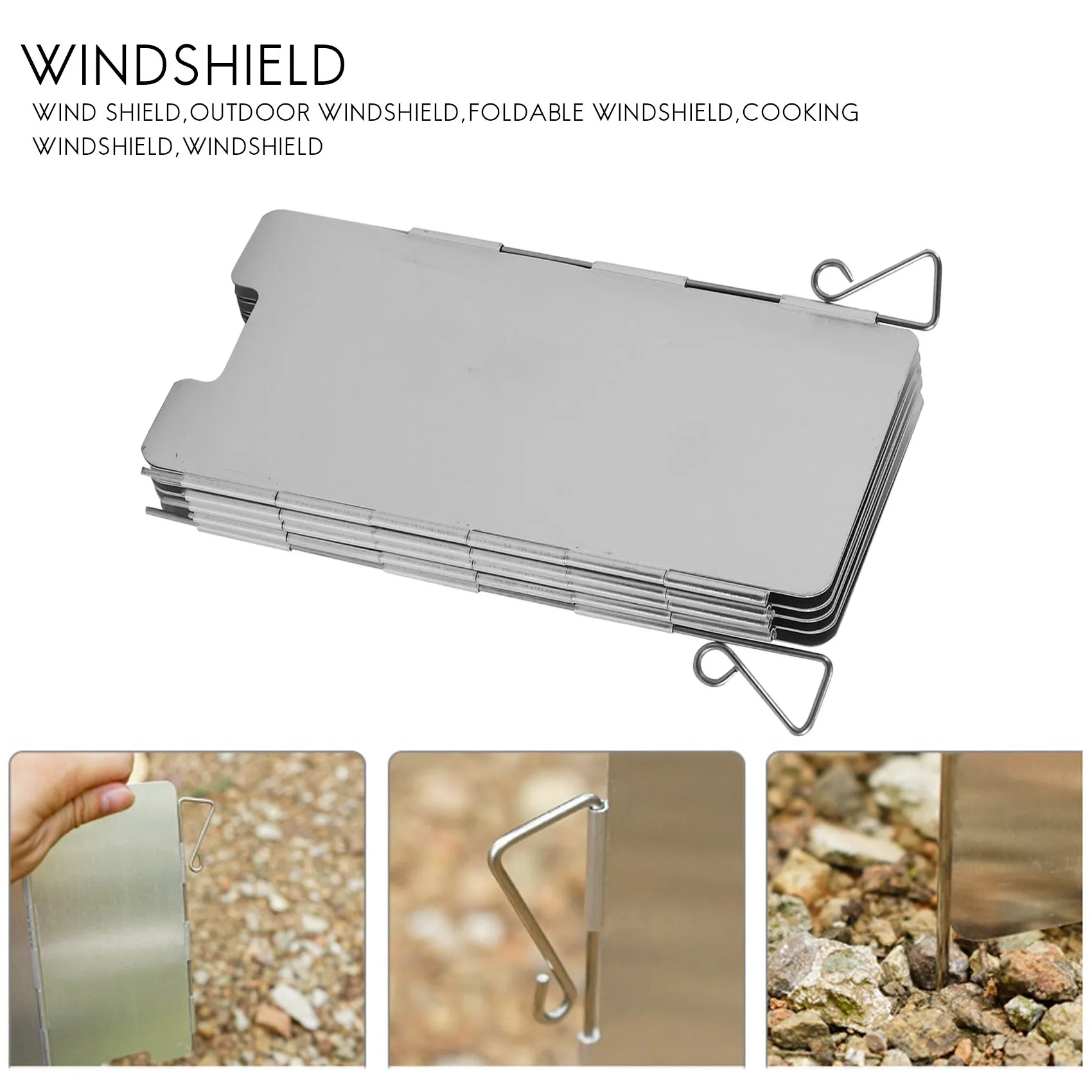 L79A 9 Plates Foldable Outdoor Camping Cooking Cooker Gas Stove Wind Shield Screens Windshield