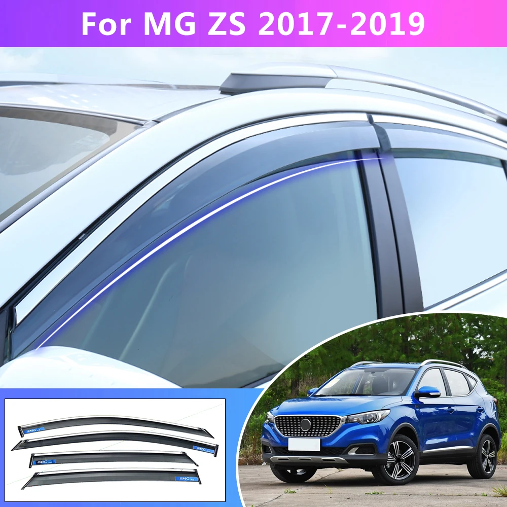 Window Sun Rain Visor Weather Shield Deflector Guard For MG ZS 2017 2018 2019 Car Styling Auto Accessories 4pcs Awnings