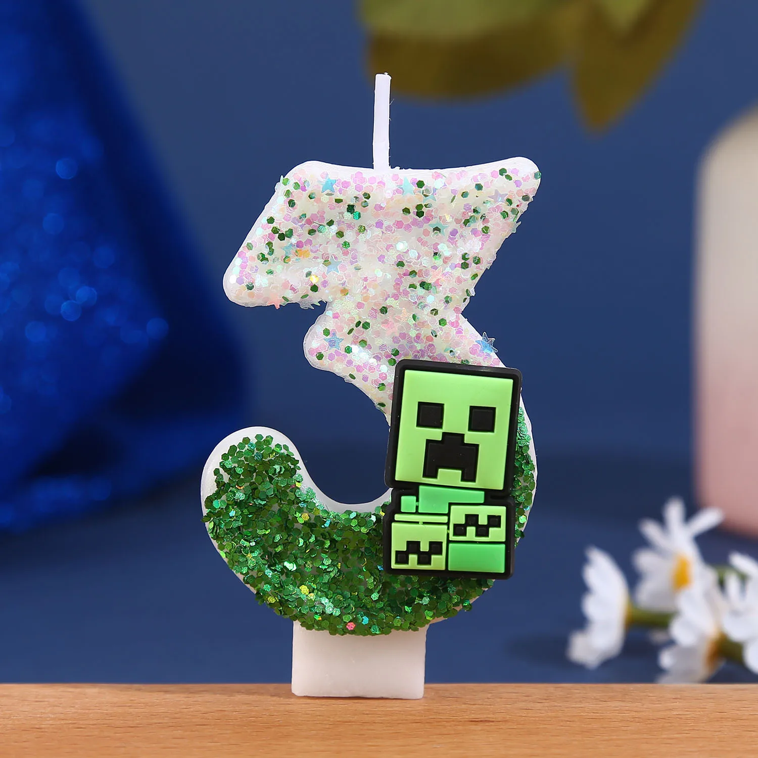Birthday Numbers Minecraft Creative Cartoon Cake Decoration Candle Party Party Atmosphere Handmade Candles Boy Holiday Theme Sup
