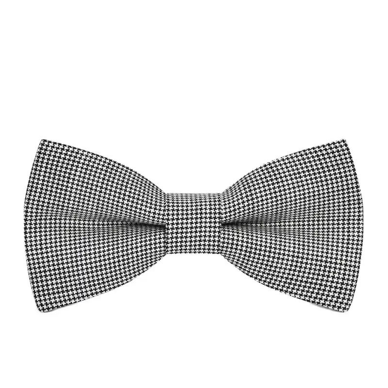 

High quality wool black and white fine grid bow tie for banquet wedding groom groomsman suit fashionable and high-end men's bows