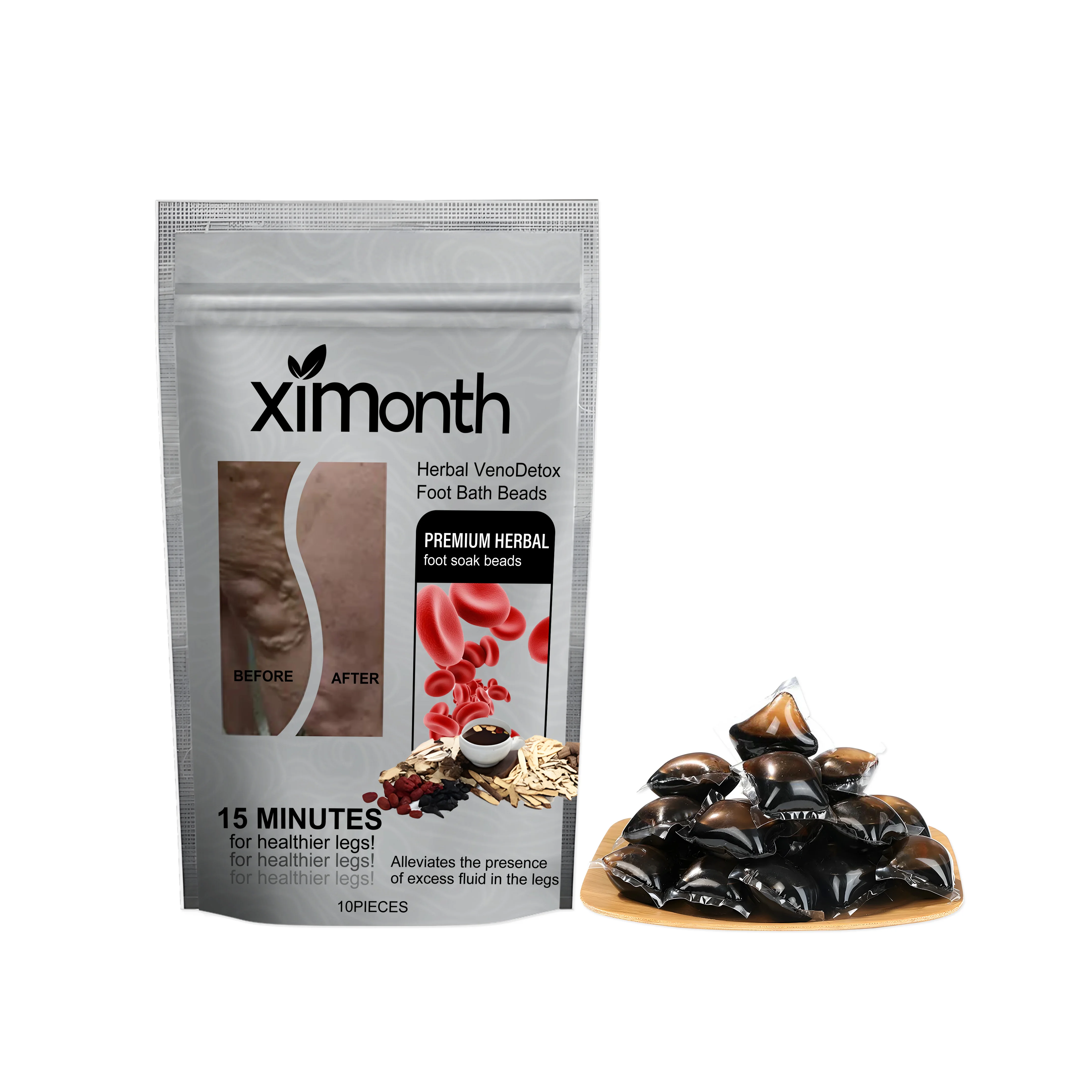 Herbal Venodetox Foot Bath Beads Varicose Veins Relieve Swelling Relax Muscles Reduce Edema Improve Metabolism Foot Soak Beads