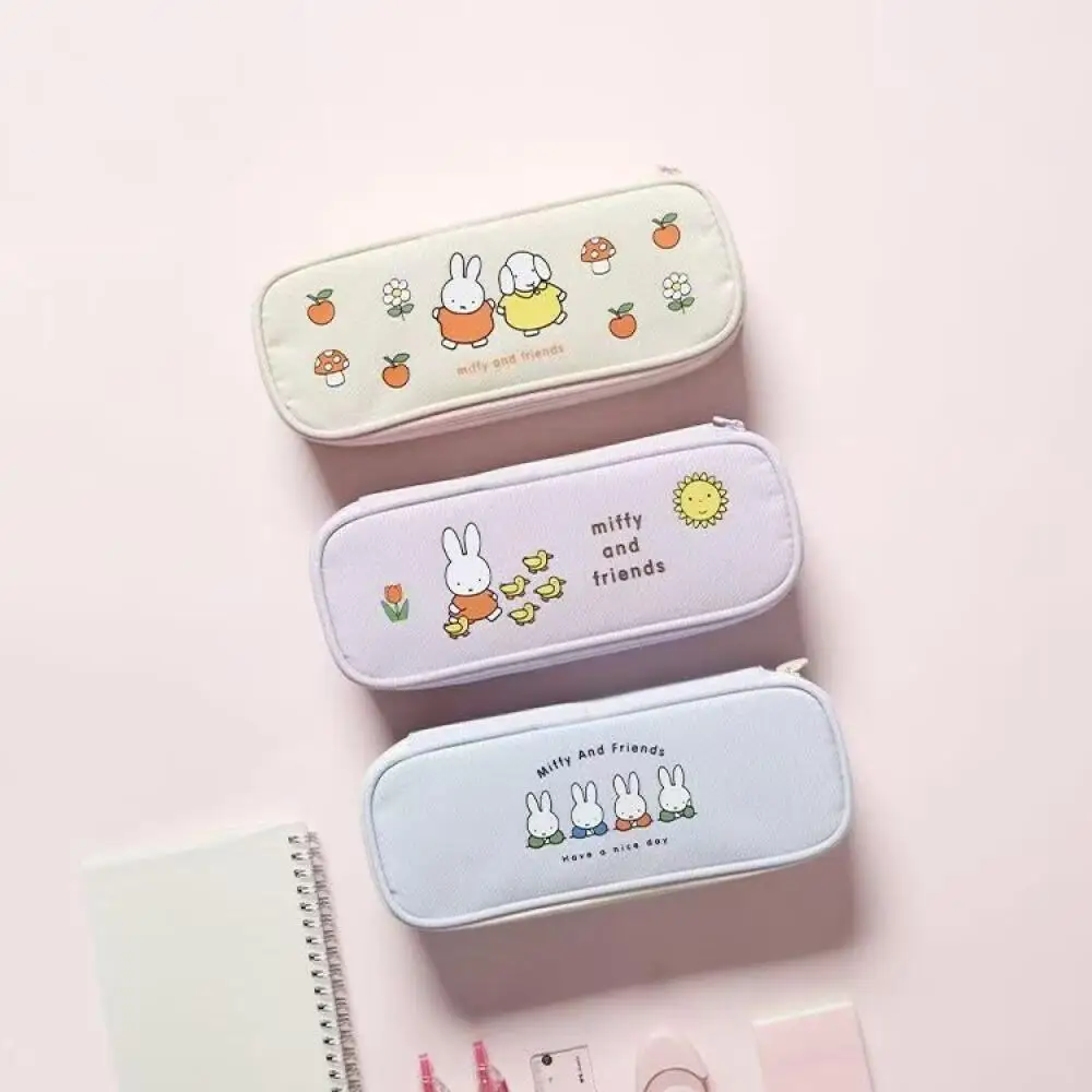 

Miffy Pen Case A Large-Capacity Multi-Functional Pen Box Is A Student Storage Extended Cartoon Cute Large Zipper Stationery Bag