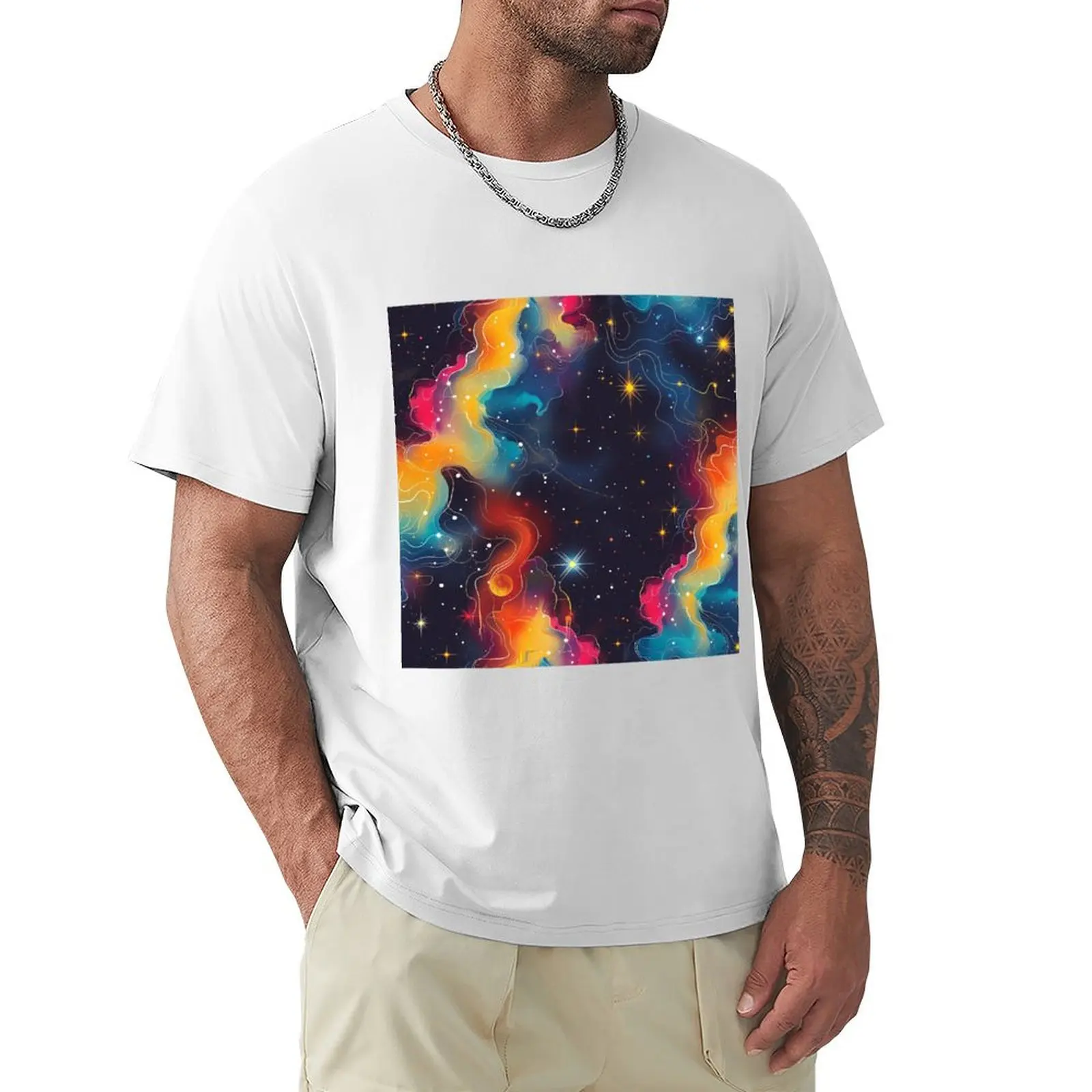 Cosmic Dance: A Vibrant Stellar Symphony T-Shirt boys animal print tops men graphic t shirts