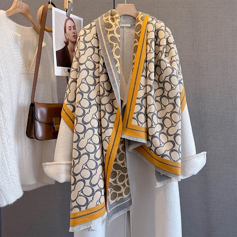 وشاح كبير الحجم 2025 للنساء لخريف وشتاء ناعم من القطيفة بتصميم أنيق وبسيط وخفيف الوزن ودافئ شحن مجاني ​