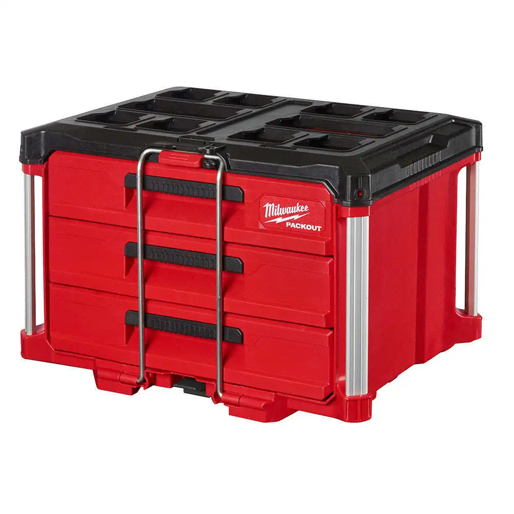 

Milwaukee 48-22-8443 Packout 3 Drawer Durable Tool Box with 50lbs Capacity-