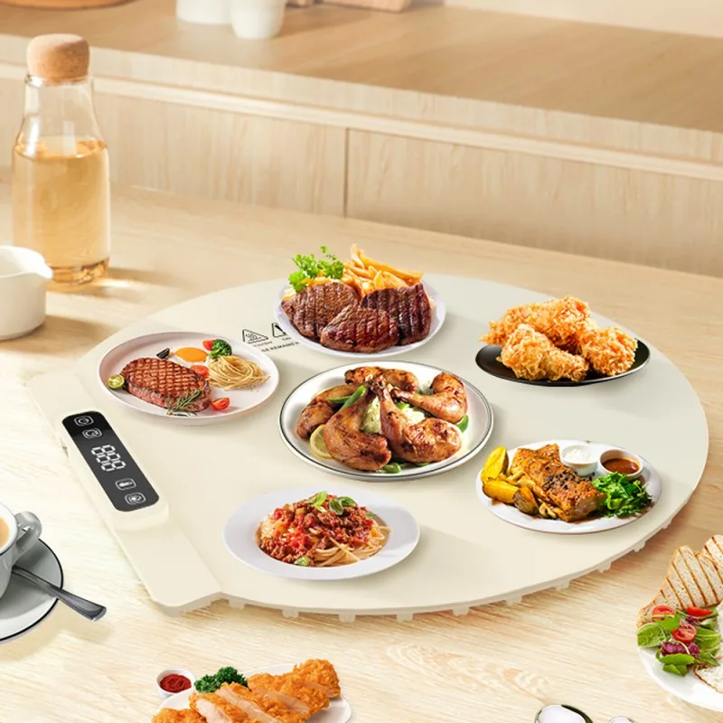 Electric Warming Tray,Household Flexible Silicone Heating Plate,Silicone Warm Vegetable Mat,Warming Board,5-Speed Temperature