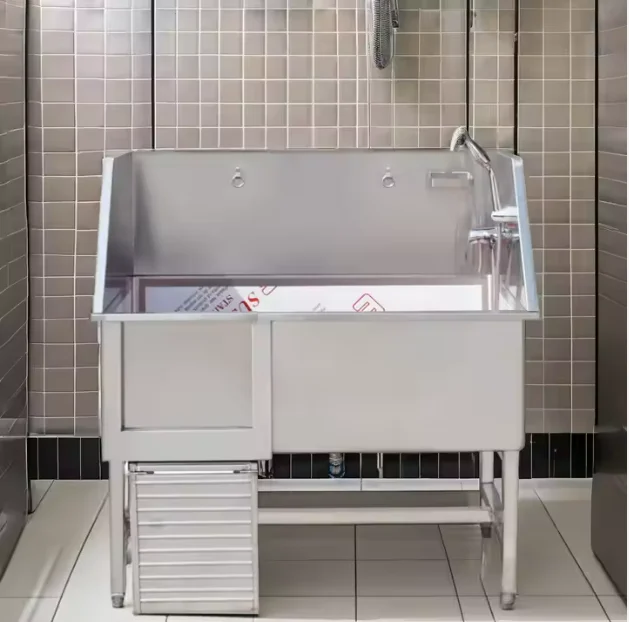Stainless Steel Pet Bath Tub - Professional Grooming Station For Small/Large Dogs (Pet Salon & Home Use)
