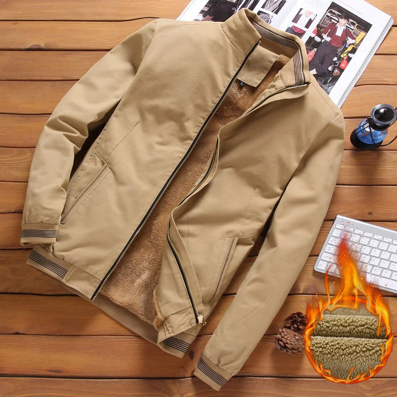 

Мужская повседневная тонкая хлопковая куртка с воротником-стойкой для активного отдыха, дышащая, ветрозащитная, легкая, с подкладкой, городской стиль