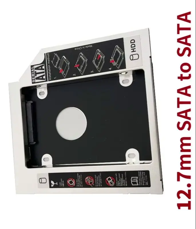 12.7mm 2nd 2.5 SATA HDD Hard Drive Optical bay Caddy Frame Bracket Tray for Asus N56D K43SV N46V GT34N X53SV Series X53SV-SX096V