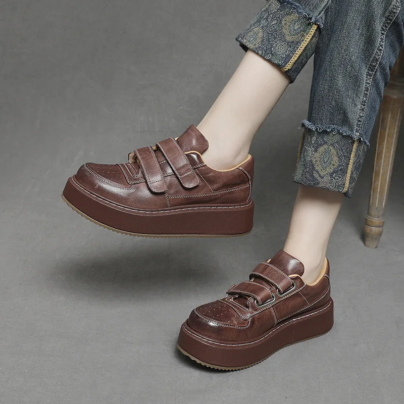 

Повседневная обувь Bajeet Ele из натуральной кожи для женщин: универсальные спортивные удобные туфли, подходящие для ежедневной носки