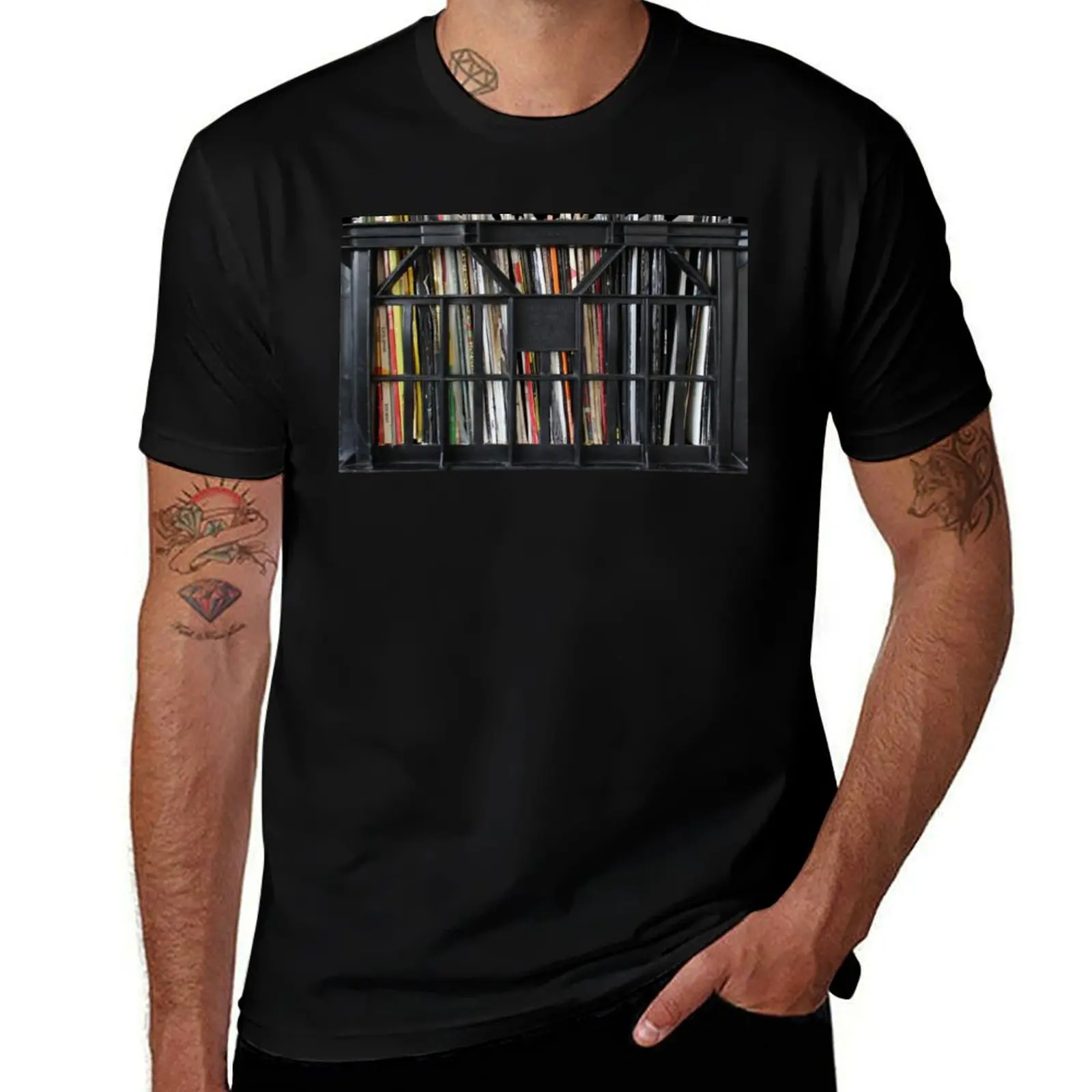 

Vinyl Record Rock, Metal, Hip Hop, Rap, Reggae, Jazz Albums DJ Crate Collection 1 T-Shirt cotton t shirt pack T-Shirt