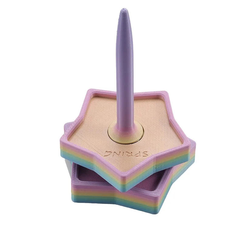 360° Rotating Yarn Spindle Holder, Star-Shaped Rainbow Yarn Winder for Knitting&Crochet, Portable Yarn Organizer for Wool Thread
