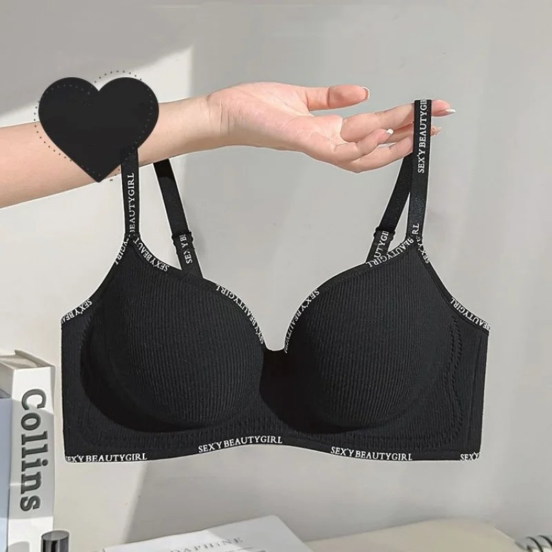 

Sexy Letter print Seamless Bras for Women Push Up Bralette 3/4 Cup Comfort Soft Invisible Brassiere Non-wire Female Lingerie