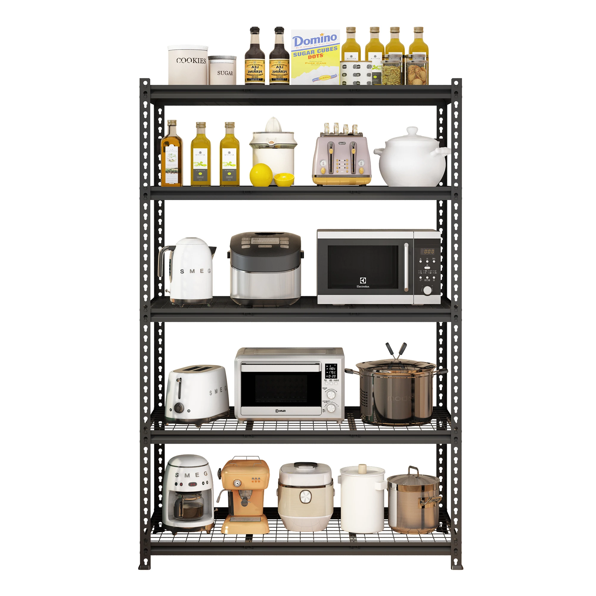 5-Tier Metal Shelving Unit: Heavy Duty, 47.2x24x72