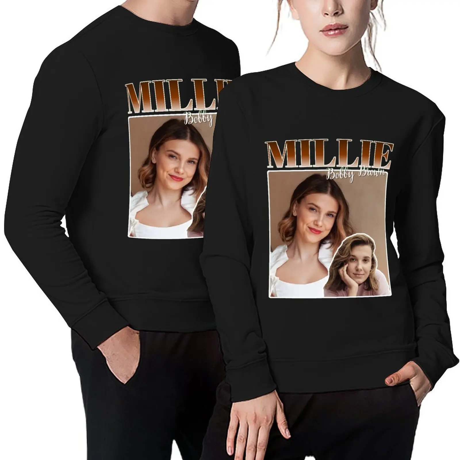 

Millie Bobby Brown Pullover men clothing anime clothing tracksuit korean style clothes oversize sweatshirt