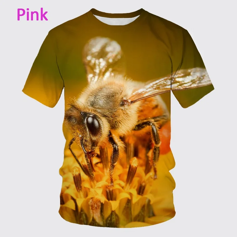 Newest Bee 3D Printing T-shirt Fashion Novelty Animal Honey Bee Shirt Unisex Harajuku Casual T-shirt