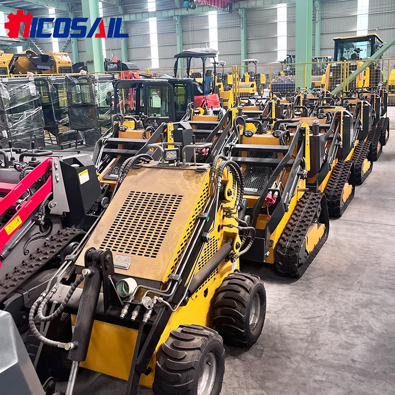 รถตักขนาดเล็ก 240 กก. 300 กก. รถตักตีนตะขาบ รถตักขนาดเล็กแบบสกิดสเตียร์ พร้อมเครื่องเป่าหิมะ