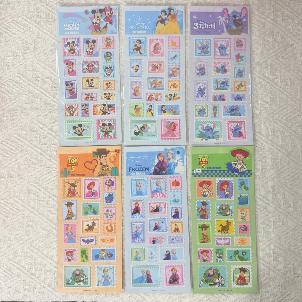 Disney Genuine Character Stamp Sticker Sheet Mickey Mouse Minnie Stitch Frozen Princess Toy Story Planner Diary Scrapbook Supply