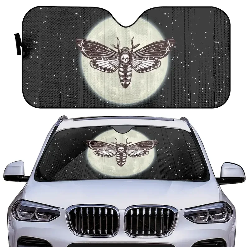 

Лунная ночь, звездное небо, мистический моль, солнцезащитный козырек на лобовое стекло, декор автомобиля Witchy Carshade, милые женские автомобильные аксессуары в готическом стиле