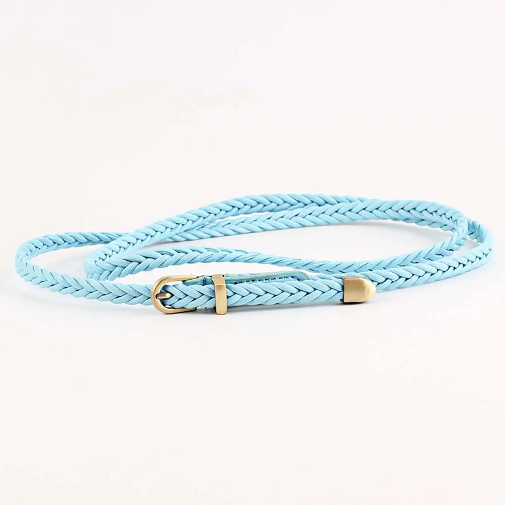Thin Decoration Casual Retro Female Braided Belts Waistband Waist Belt Pin Buckle
