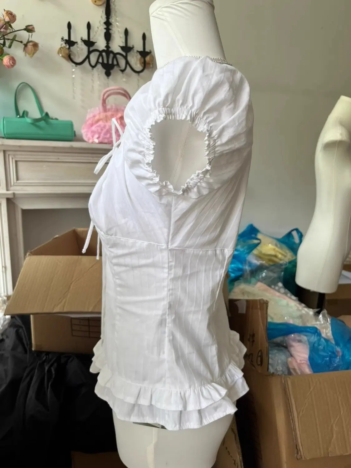 달콤한 프랑스어 우아한 티셔츠 미국 패션 Y2K 자르기 탑 반팔 티셔츠 여성 레트로 밀레니얼 핫 걸스 스트리트 의류