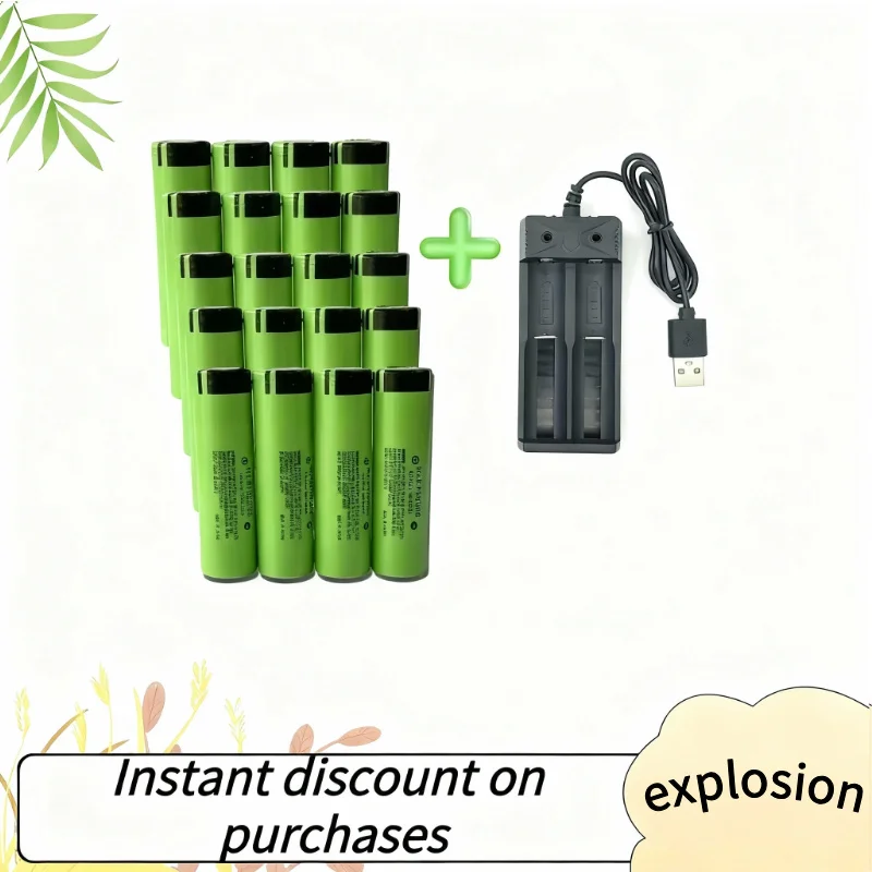 100% بطارية ليثيوم قابلة للشحن 18650 بطارية 3.7 فولت 3400 مللي أمبير 34B صب مصباح دي poche Charur USB الأصلي الجديد NCR18650B