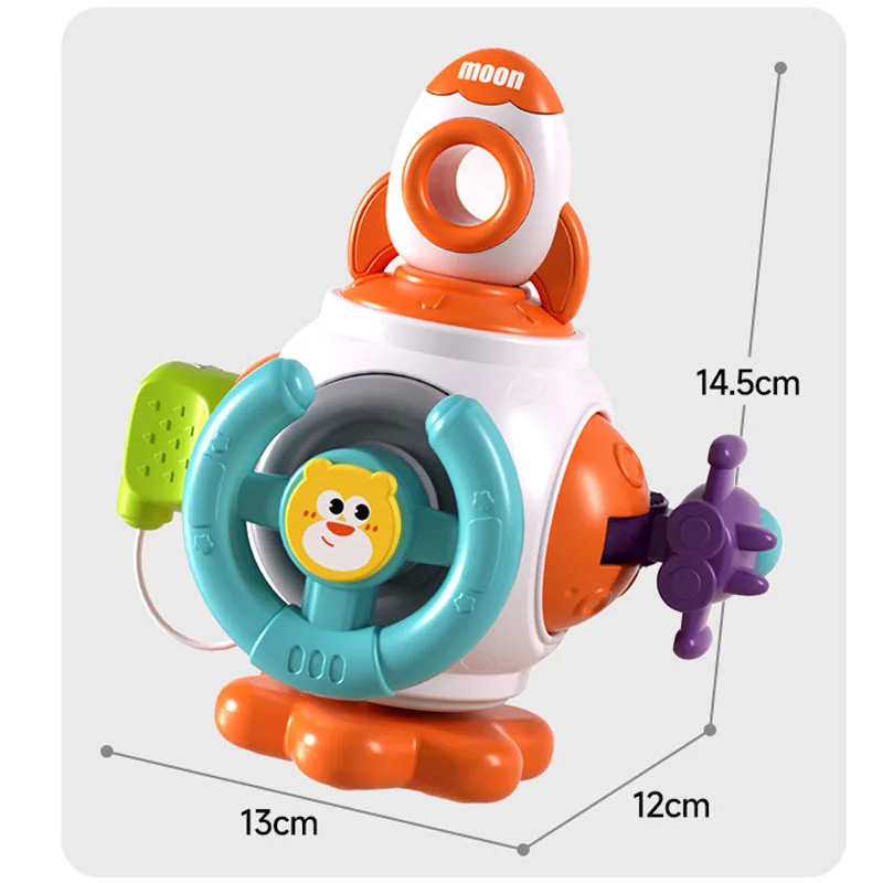 Baby Puzzle Toy Montessori Sensory Quiet Busy Cube Spinning Top Activity Motor Skills Development Travel Toy for 8-24 Months