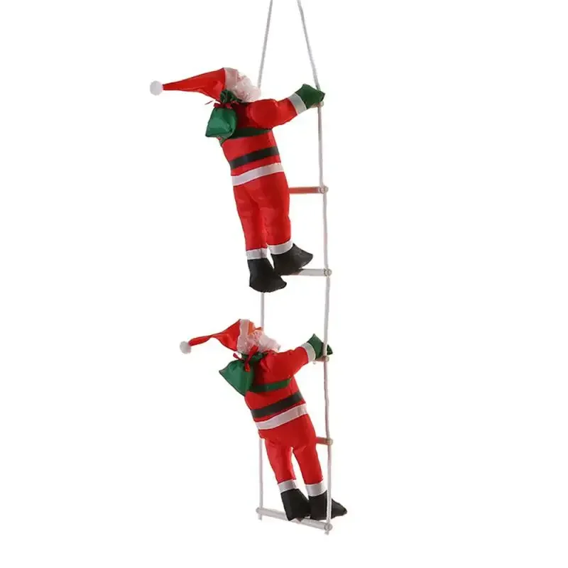 Christmas Ornaments Gift Climbing Ladder Santa Claus Christmas Tree Wall Hanging Pendants Climbing Rope Doll New Year Kids Toy