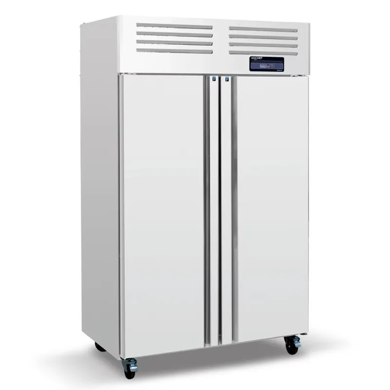 

Двухдверная морозильная камера с быстрым охлаждением в европейском стиле, вертикальный шкаф для сохранения свежести, коммерческое кухонное оборудование, 940-1014 л, нержавеющая сталь