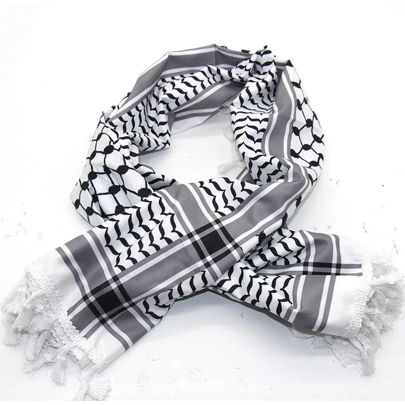 652F Shemagh Desert Keffiyeh sciarpa borsa araba sciarpa con nappe stampata adatta per sciarpa stampata in poliestere per uomo e donna