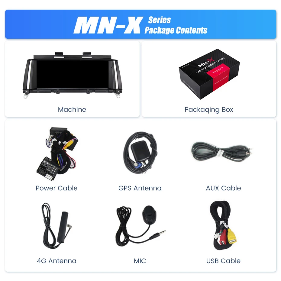 MEKEDE EU-Lager 8,8" Android Autoradio für BMW X3 F25 X4 F26 2011-2017 NBT 6PIN LVDS Autoradio Multimedia GPS-Navigation Headunit 8-Kern 6GB+128GB 4G LTE Kabelloses CarPlay Android Auto