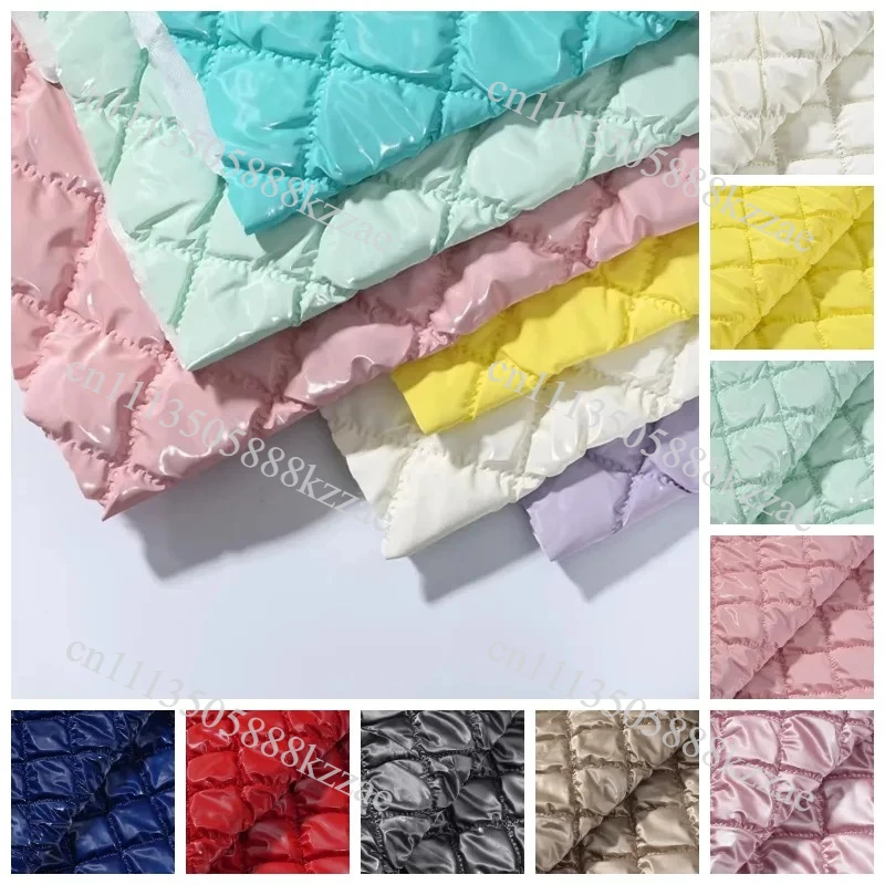Waterproof Thicken PU Fabric Ultrasonic Embossing Fabric Cotton Composite Quilted Fabric for Diy Clothes Sofa Car Upholstery