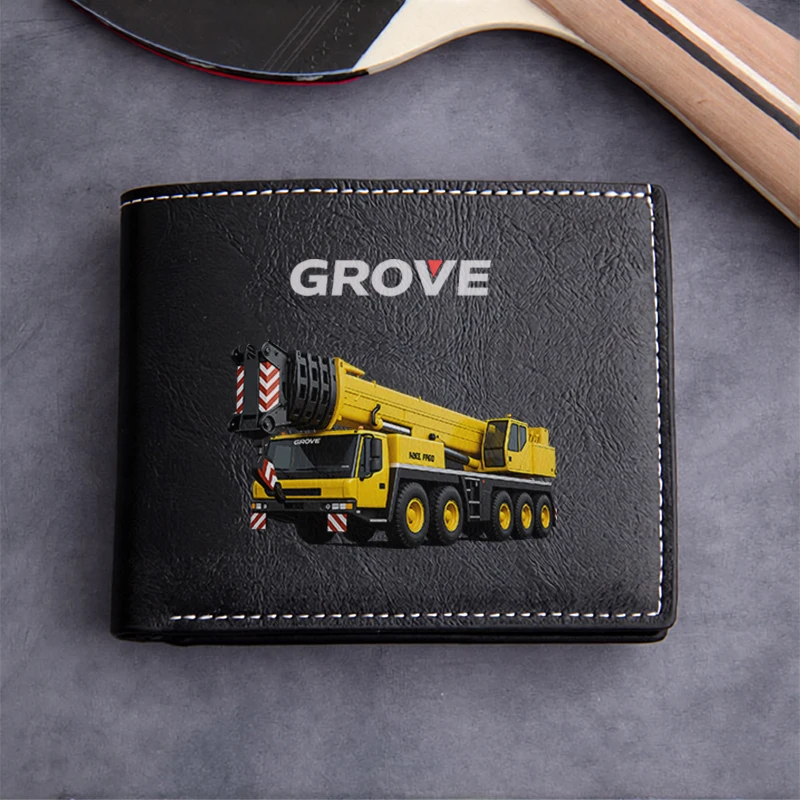 GROVE Heavy Duty Crane PU Leather Wallet Men's Compact Business Style Durable Lightweight Premium Design