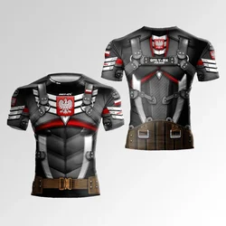 3D Printing Robot Print Fashion Men's T-shirt Summer New Short-Sleeved Sweatshirt Pullover Top Outdoor Running Fitness Clothes