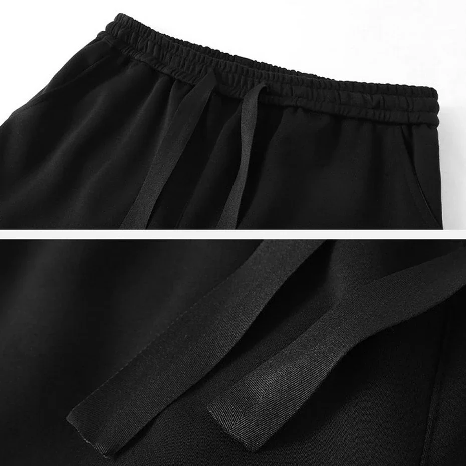 12XL Plus Size Cargo Pants Men Streetwear Loose Pants Multiple Pockets Fashion Casual Black Trousers Elastic Waist