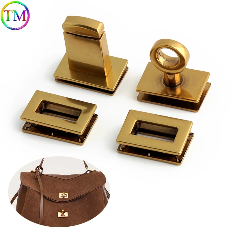

1-5-10Sets 35x28mm/31x28mm Satin Gold Metal Turn Locks Twist Lock For Shoulder Handbag Purse Bags DIY Leather Craft Accessories