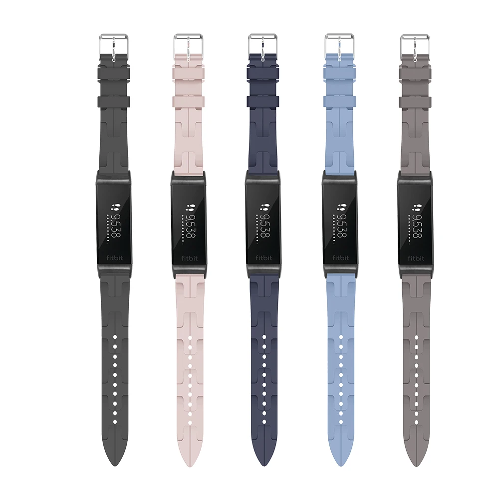 For Fitbit Charge3 Charge4 Charge5 Woven Pattern Silicone Watch Strap Quick Release Soft Lightweight Smart Watch Band Man Woman